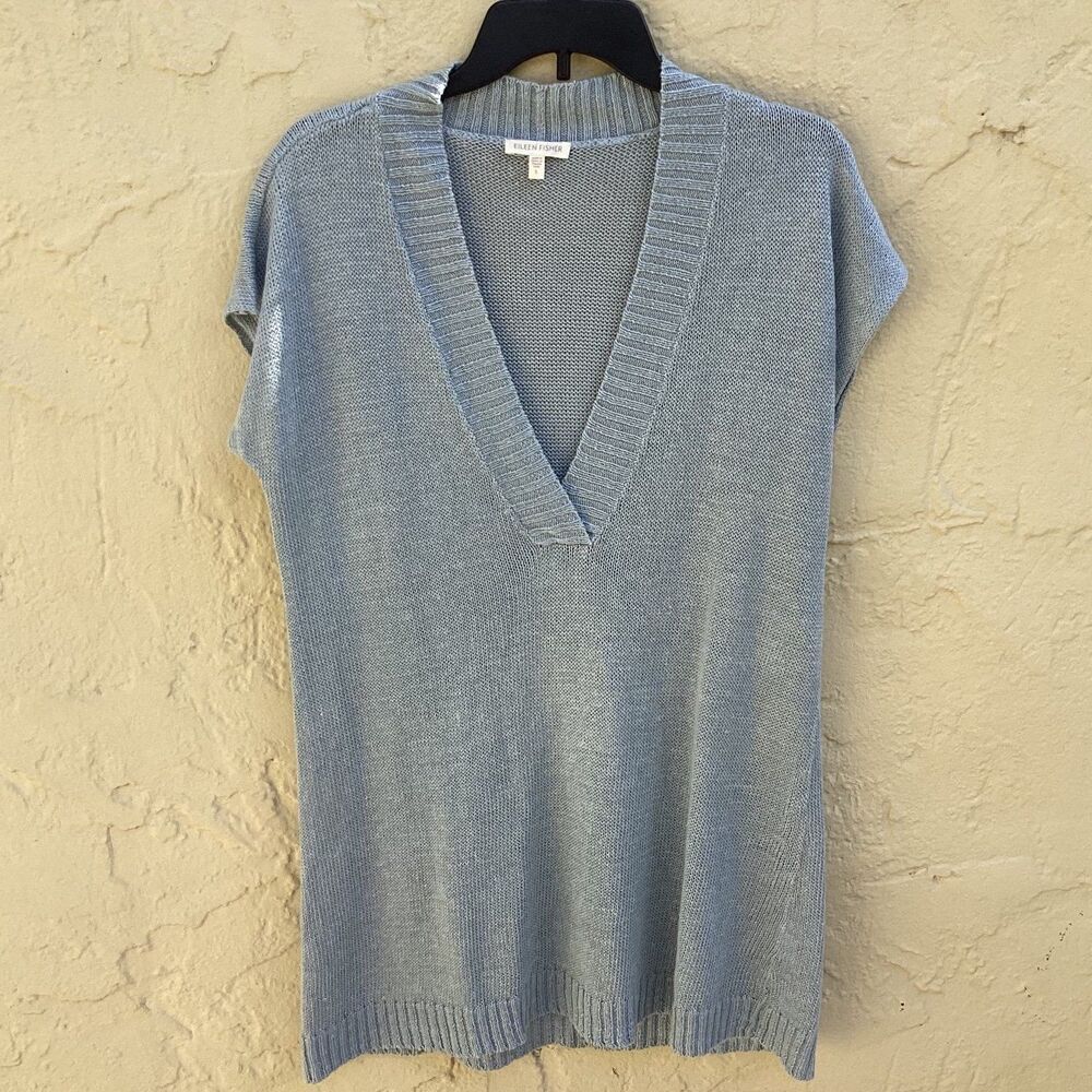 Eileen Fisher cap sleeved oversized knit top sz S
